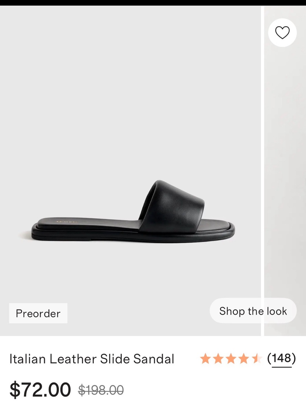 Quince Black Leather Slide Sandal